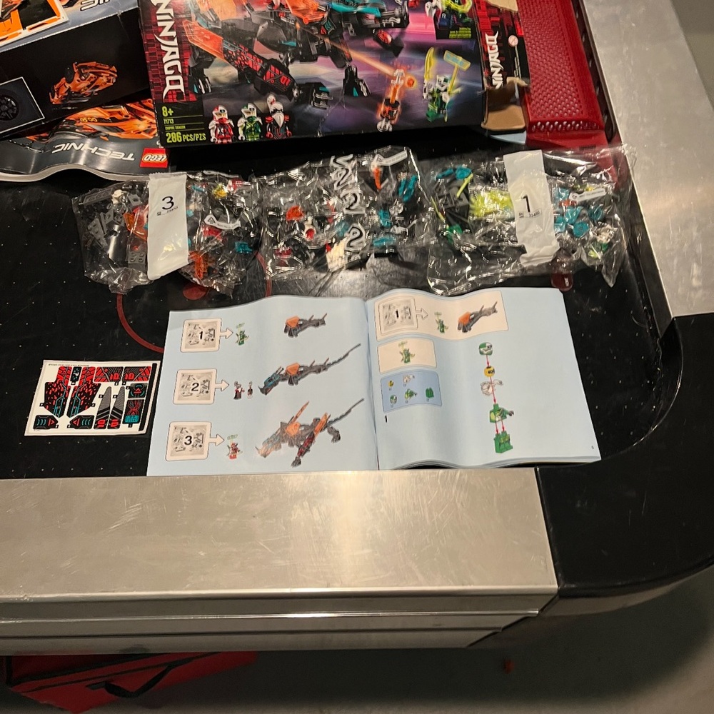 Ninja Building Set with Red, Blue, and Black Pieces